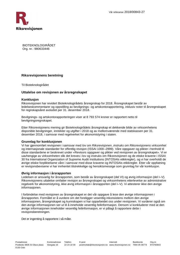 Forsiden av dokumentet Brev