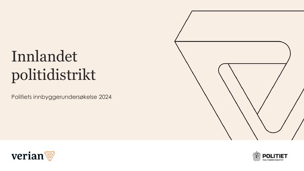 Forsiden av dokumentet Innlandet politidistrikt Politiets innbyggerundersøkelse 2024