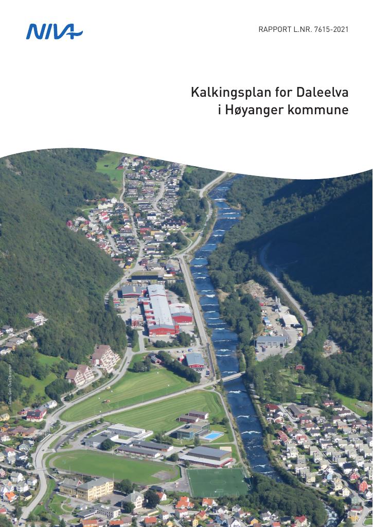 Forsiden av dokumentet Kalkingsplan for Daleelva i Høyanger kommune