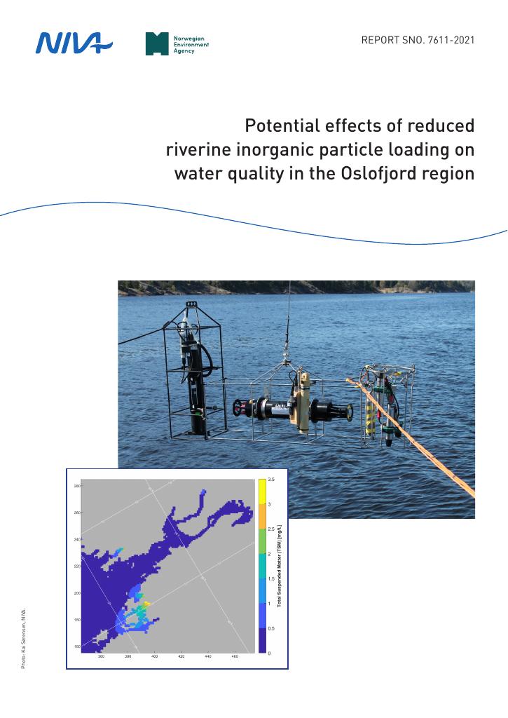 Forsiden av dokumentet Potential effects of reduced riverine inorganic particle loading on water  quality in the Oslofjord region