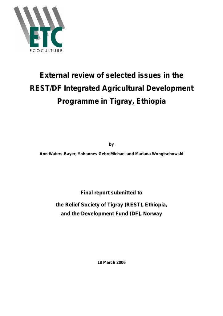 Forsiden av dokumentet Evaluation of REST Integrated Agricultural Development Program