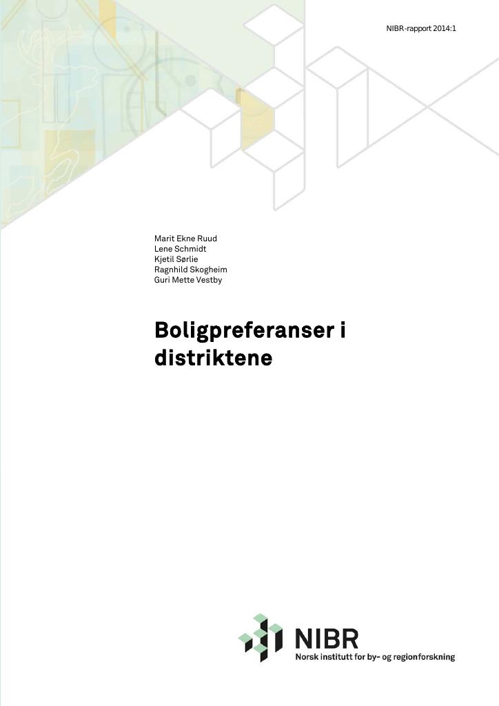 Forsiden av dokumentet Boligpreferanser i distriktene