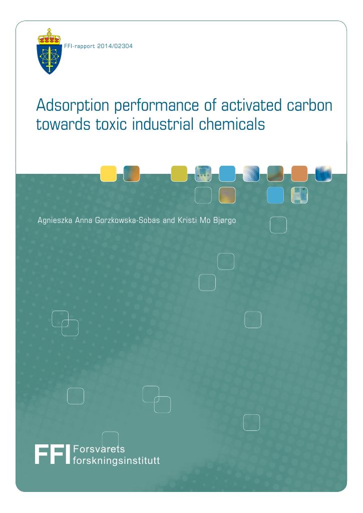 Forsiden av dokumentet Adsorption performance of activated carbon towards toxic industrial chemicals