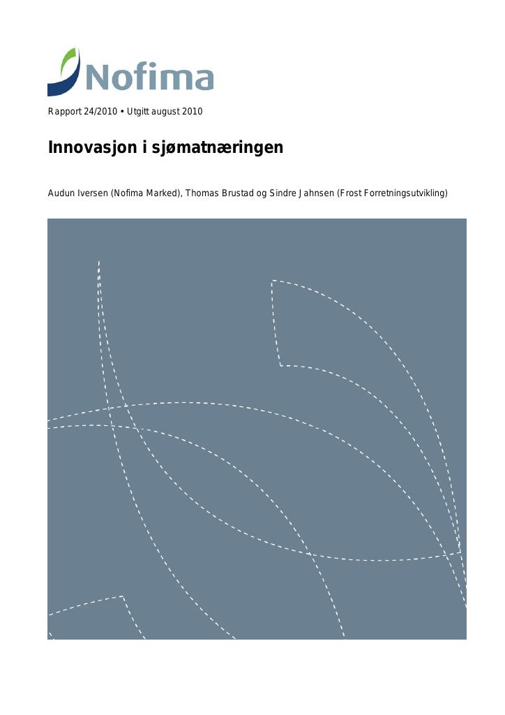 Forsiden av dokumentet Innovasjon i sjømatnæringen