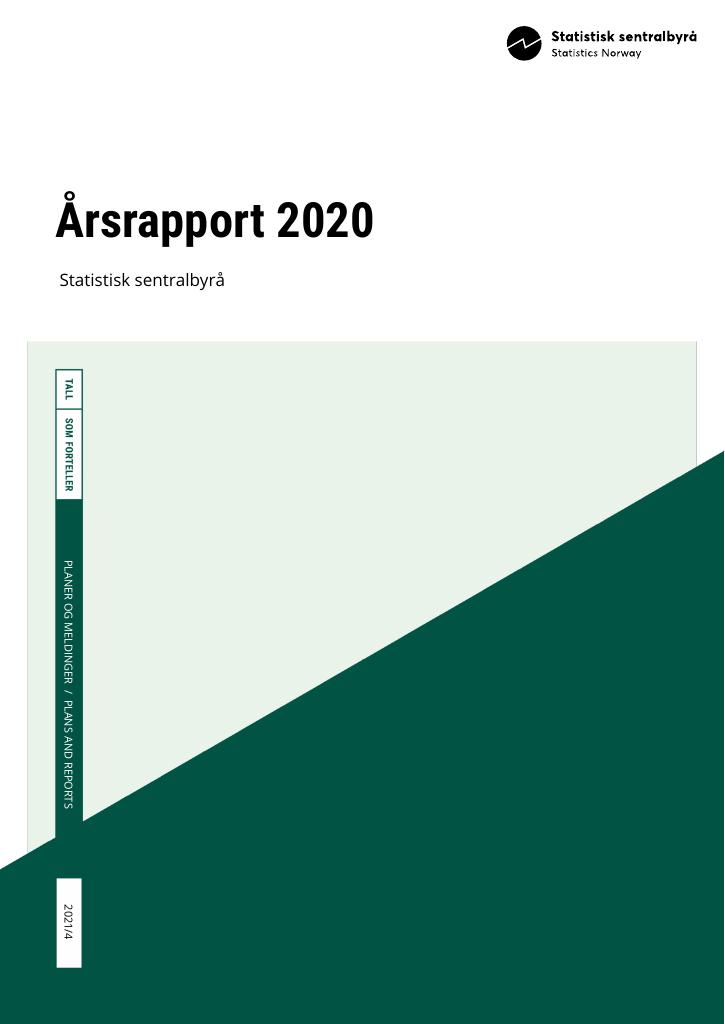 Forsiden av dokumentet Årsrapport Statistisk sentralbyrå 2020