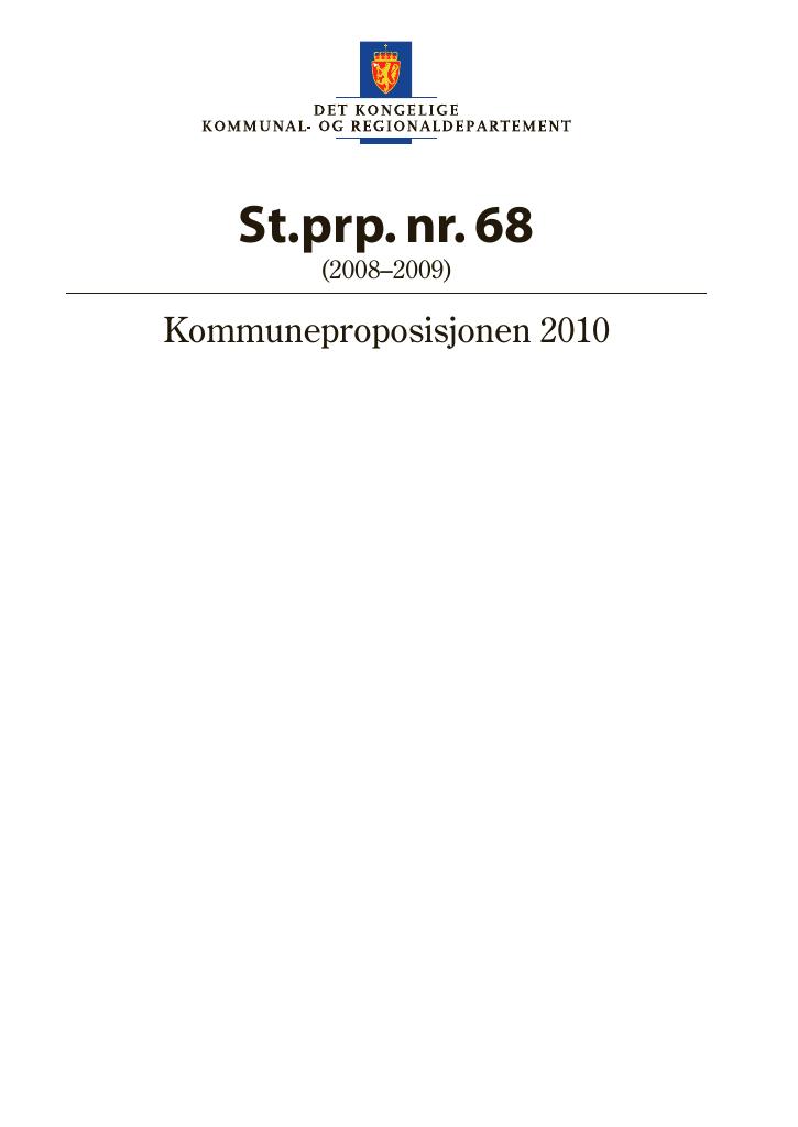 Forsiden av dokumentet St.prp. nr. 68 (2008-2009)