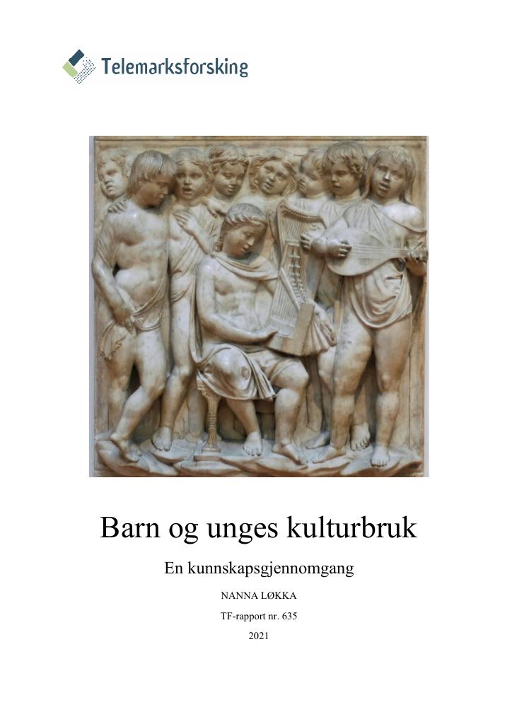 Forsiden av dokumentet Barn og unges kulturbruk