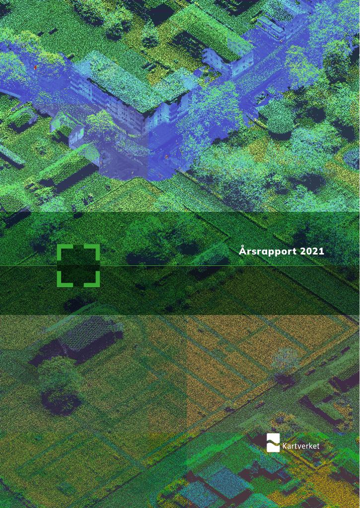 Forsiden av dokumentet Årsrapport Kartverket 2021