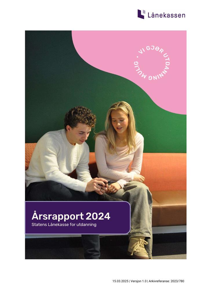 Forsiden av dokumentet Årsrapport Lånekassen 2024