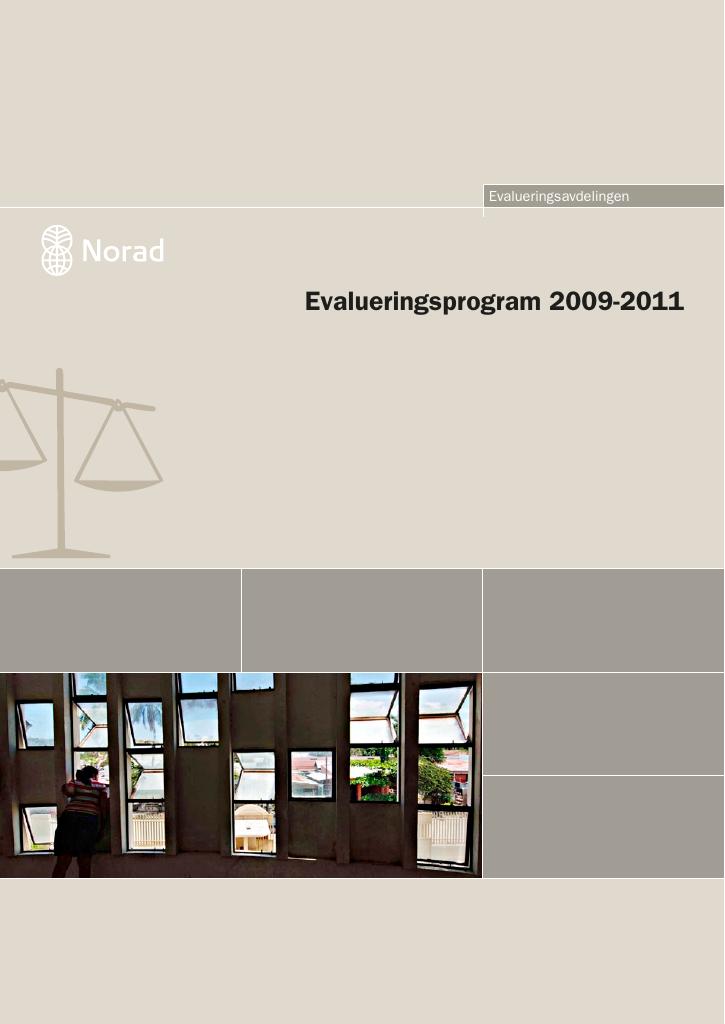 Forsiden av dokumentet Evalueringsprogram 2009-2011