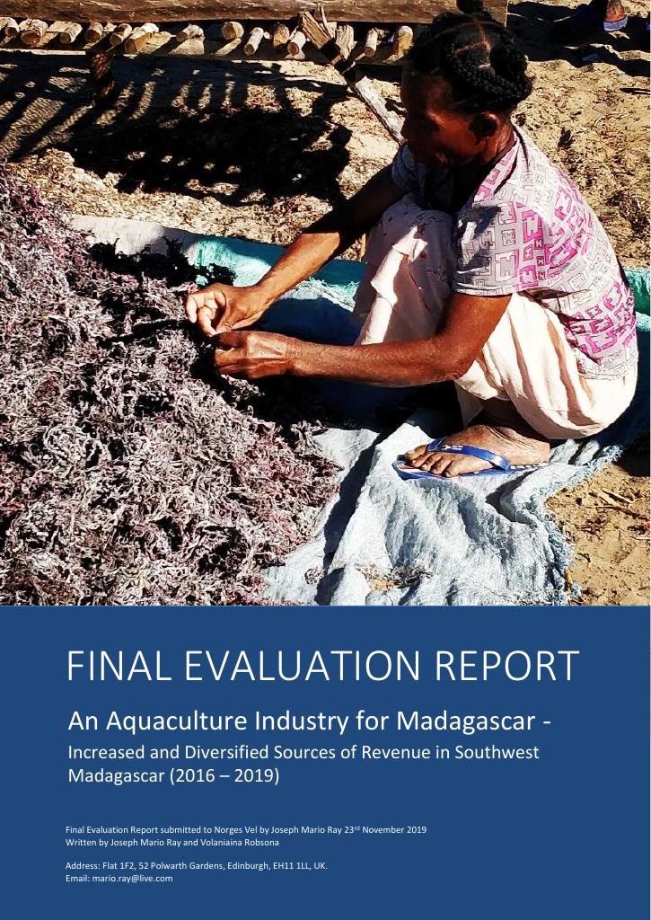 Forsiden av dokumentet An Aquaculture Industry for Madagascar