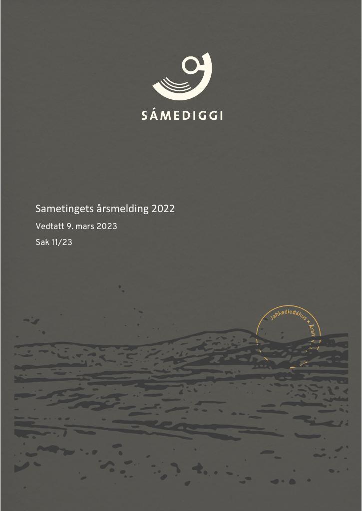 Forsiden av dokumentet Årsrapport Sametinget 2022