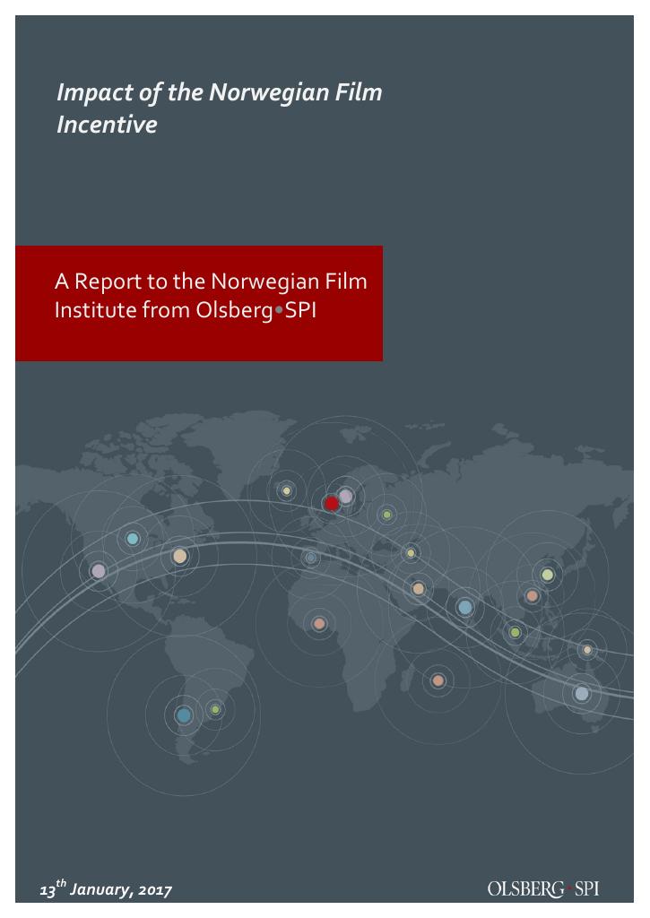 Forsiden av dokumentet Impact of the Norwegian Film Incentive