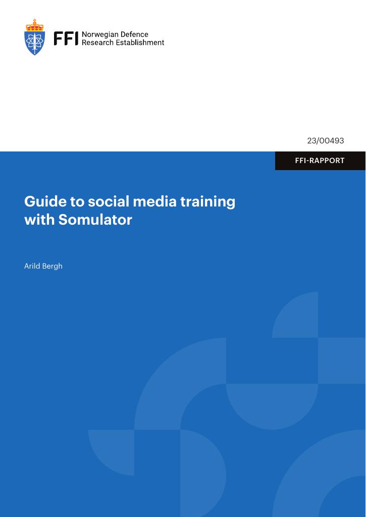 Forsiden av dokumentet Guide to social media training with Somulator