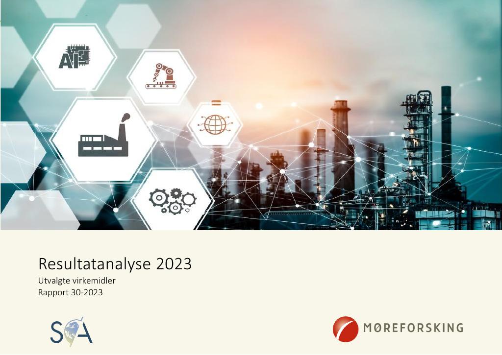 Forsiden av dokumentet Resultatanalyse 2023 : Utvalgte virkemidler