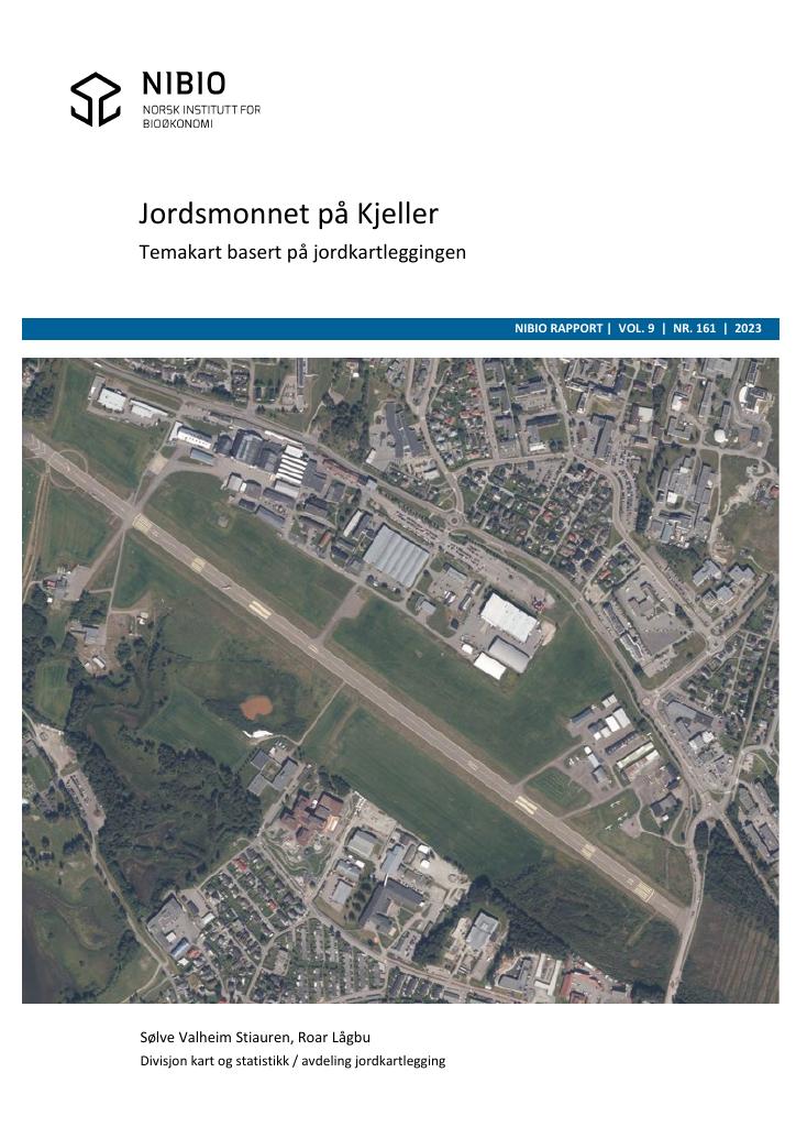 Forsiden av dokumentet Jordsmonnet på Kjeller. Temakart basert på jordkartleggingen