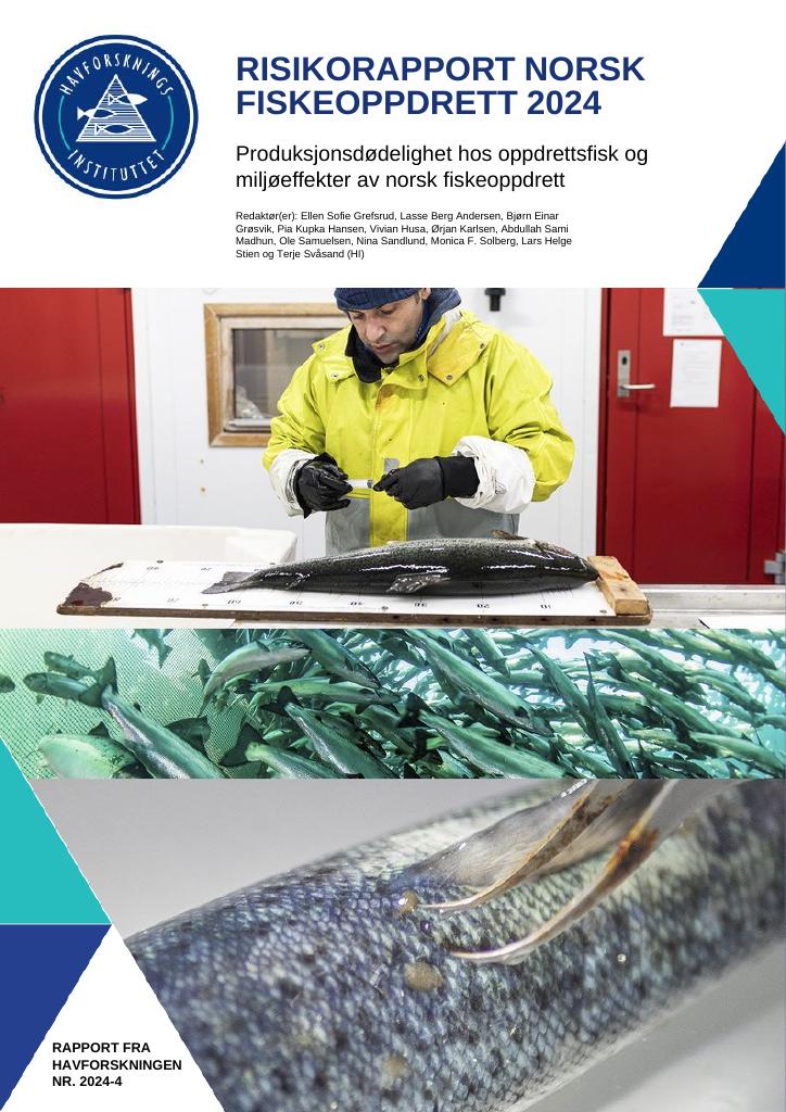 Forsiden av dokumentet RISIKORAPPORT NORSK FISKEOPPDRETT 2024