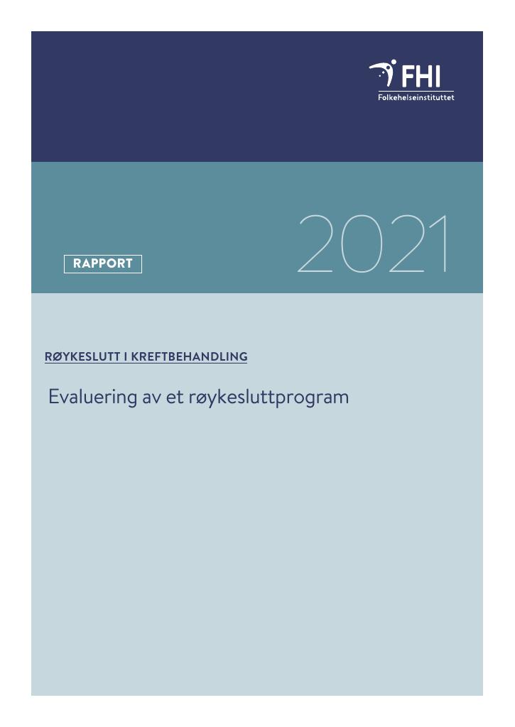 Forsiden av dokumentet Røykeslutt i kreftbehandling – evaluering av et røykesluttprogram