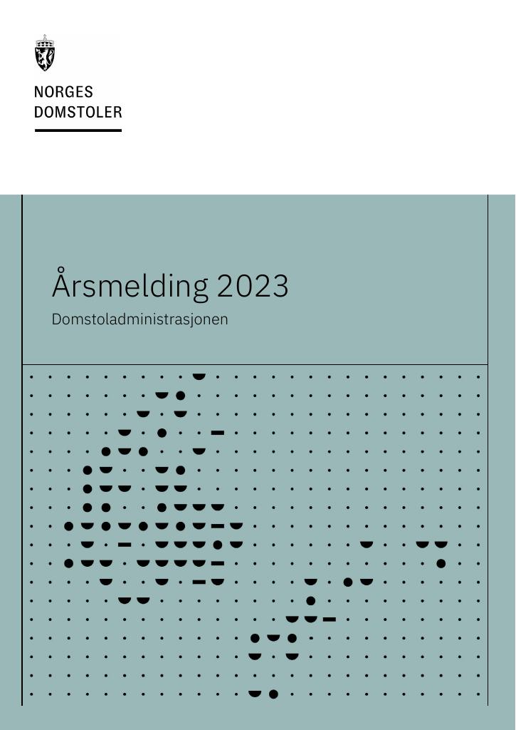 Forsiden av dokumentet Årsrapport Domstoladministrasjonen 2023