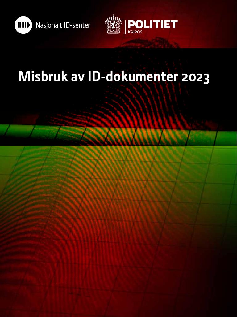 Forsiden av dokumentet Misbruk av ID-dokumenter 2023