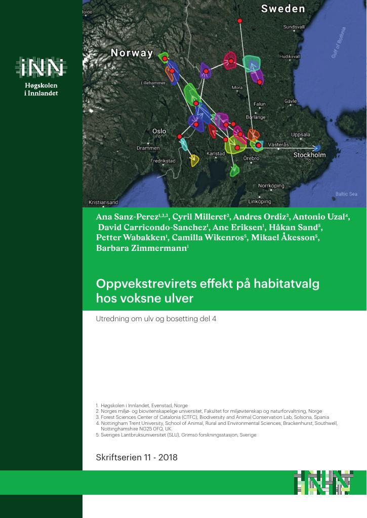 Forsiden av dokumentet Oppvekstrevirets effekt på habitatvalg hos voksne ulver