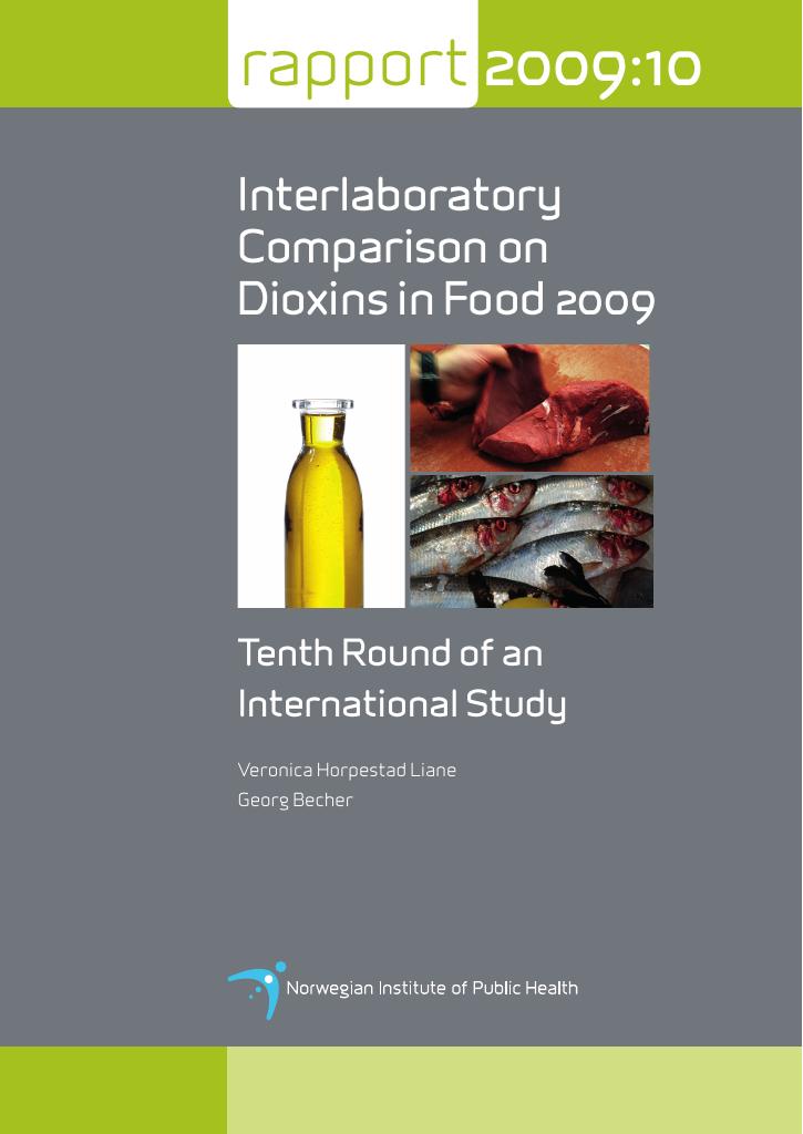 Forsiden av dokumentet Interlaboratory comparison on dioxins in food 2009