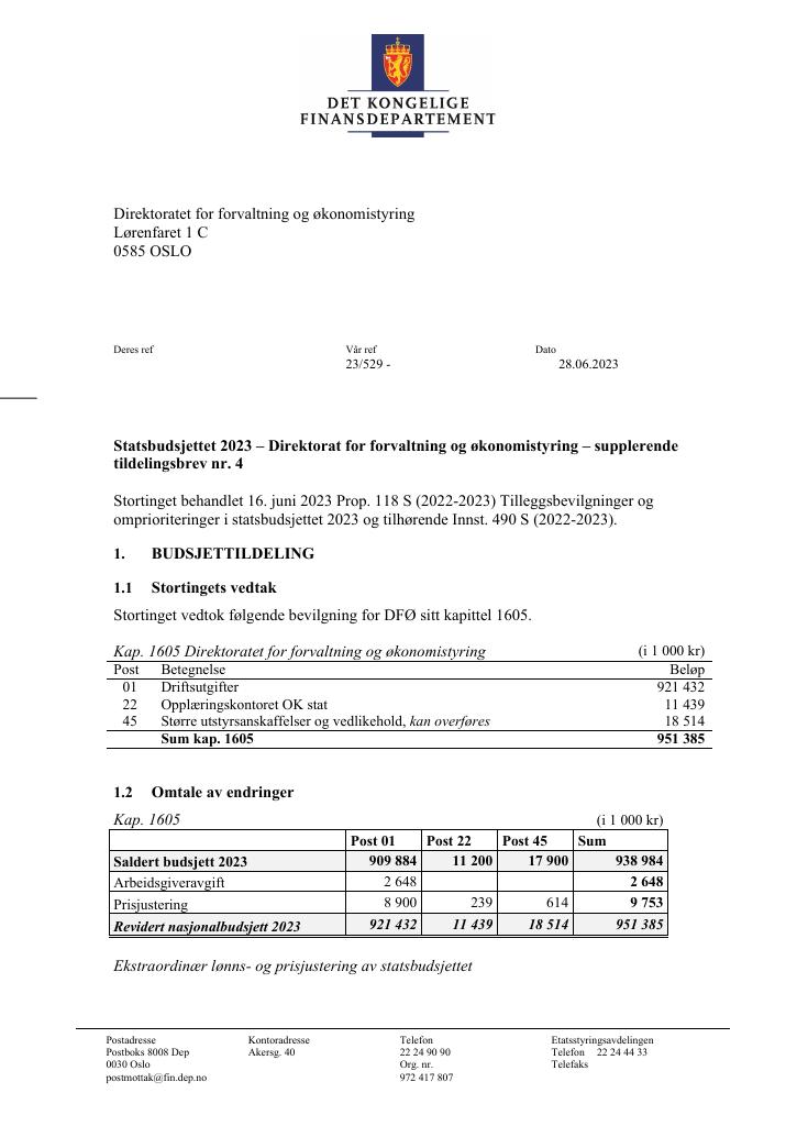 Forsiden av dokumentet supplerende 4 2023