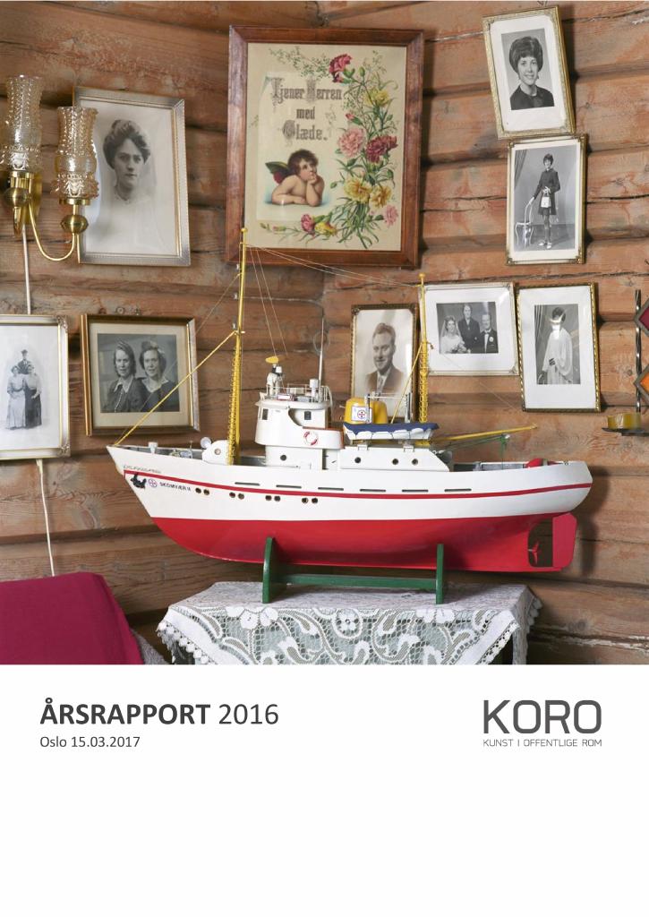 Forsiden av dokumentet Årsrapport Kunst i offentlige rom 2016