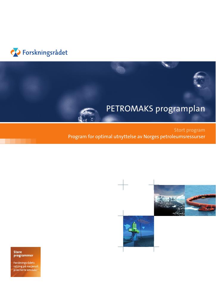 Forsiden av dokumentet PETROMAKS Programplan