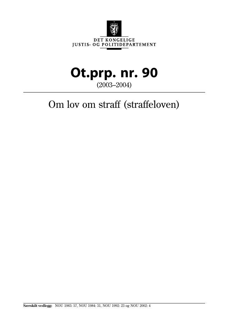 Forsiden av dokumentet Ot.prp. nr. 90 (2003-2004)