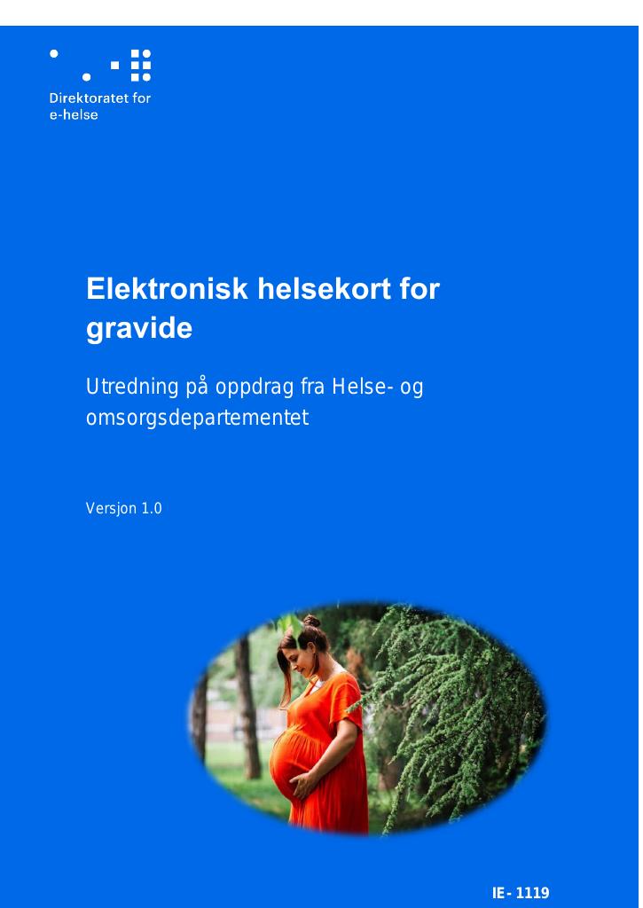 Forsiden av dokumentet Elektronisk helsekort for gravide