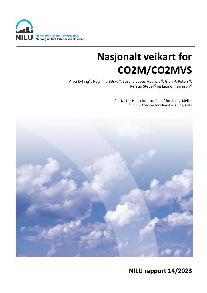 Forsiden av dokumentet Nasjonalt veikart for CO2M/CO2MVS