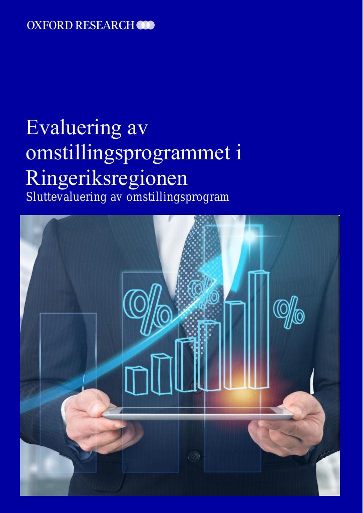 Forsiden av dokumentet Evaluering av omstillingsprogrammet i Ringeriksregionen : Sluttevaluering av omstillingsprogram