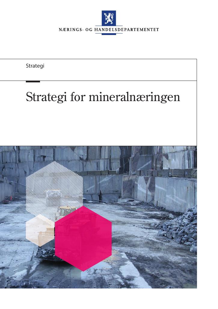 Forsiden av dokumentet Strategi for mineralnæringen