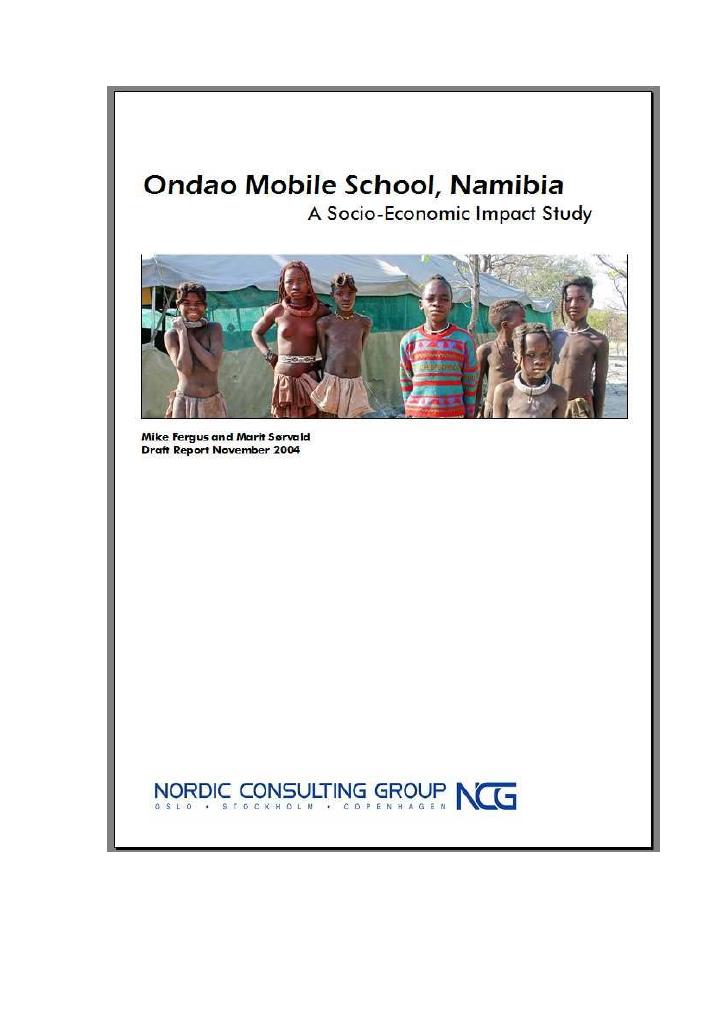 Forsiden av dokumentet Ondao Mobile School, Namibia
