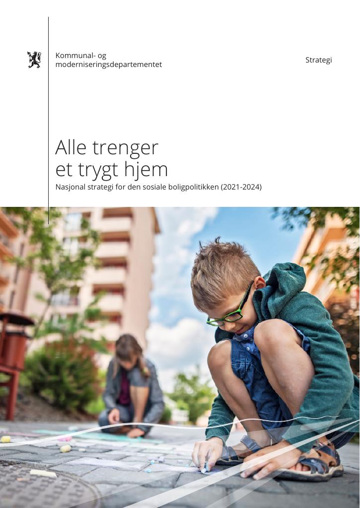 Forsiden av dokumentet Nasjonal strategi for den sosiale boligpolitikken 2021-2024