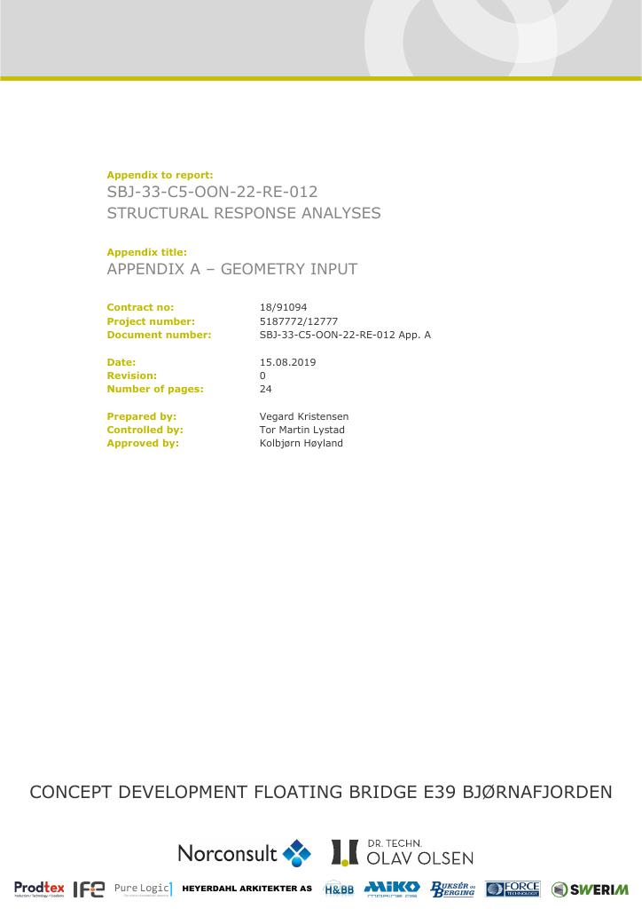 Forsiden av dokumentet K12 - Structural response analyses
