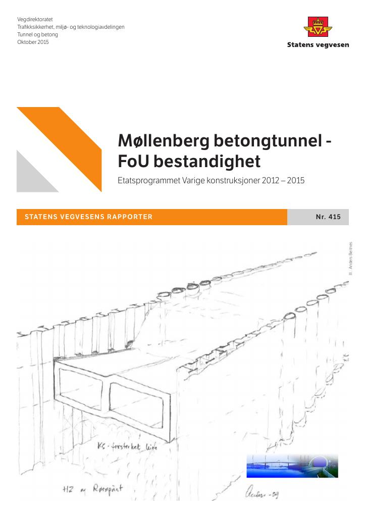 Forsiden av dokumentet Møllenberg betongtunnel - FoU bestandighet