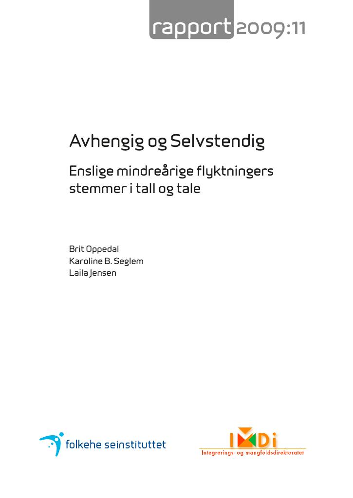 Forsiden av dokumentet Avhengig og Selvstendig