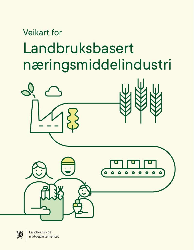 Forsiden av dokumentet Veikart for landbruksbasert næringsmiddelindustri