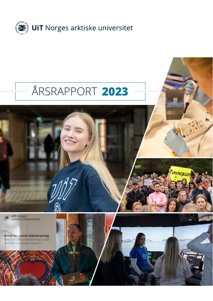 Forsiden av dokumentet Årsrapport Universitetet i Tromsø 2023