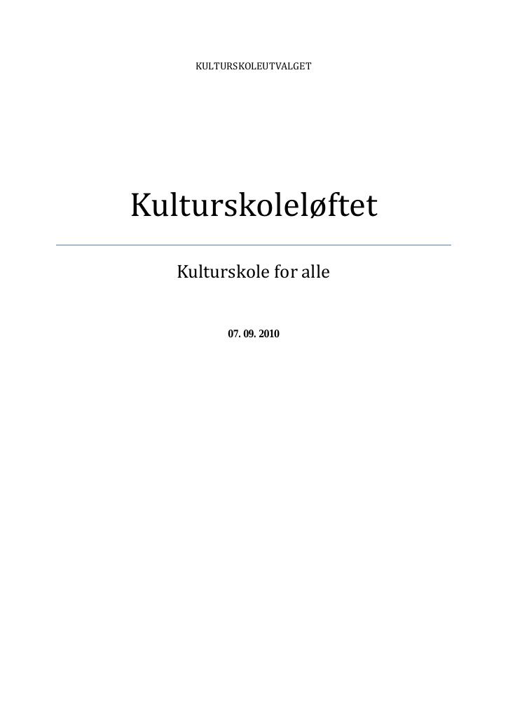 Forsiden av dokumentet Kulturskoleløftet