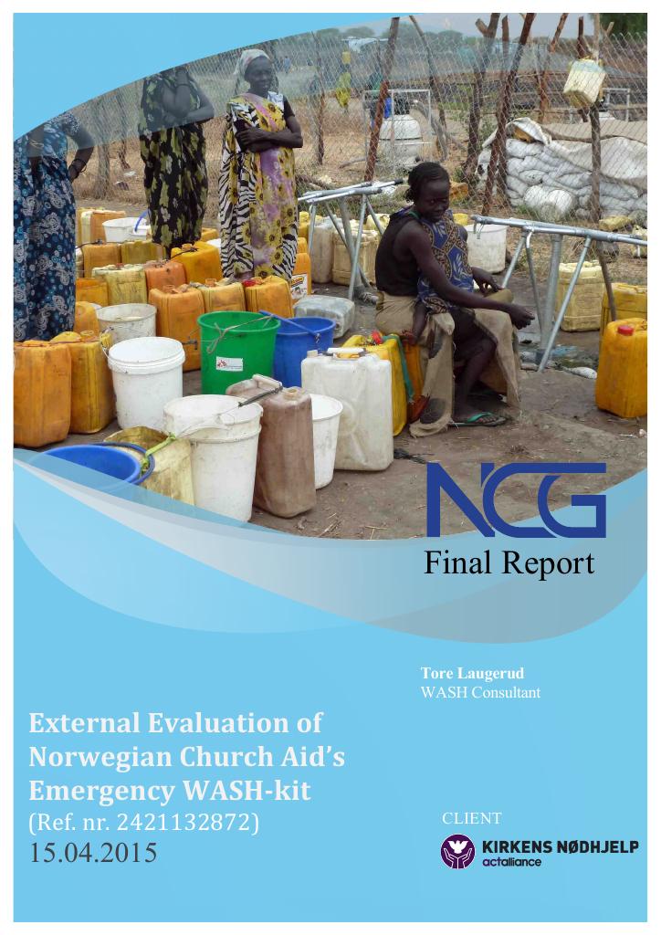 Forsiden av dokumentet External Evaluation of Norwegian Church Aid's Emergency WASH-kit