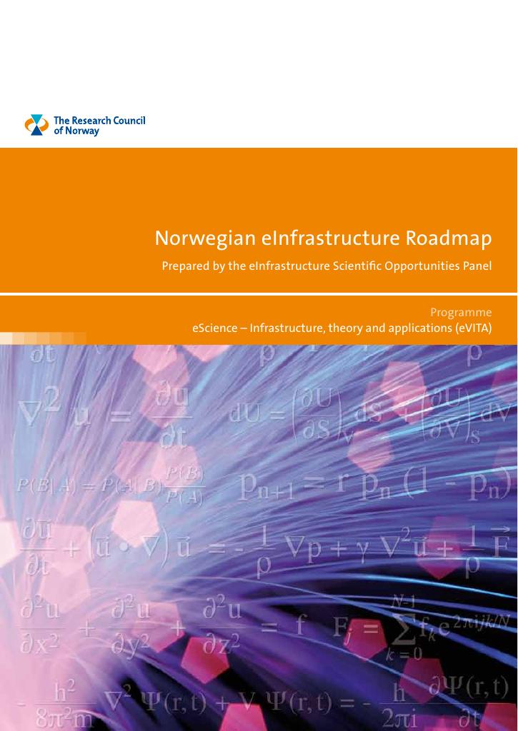 Forsiden av dokumentet Norwegian eInfrastructure Roadmap