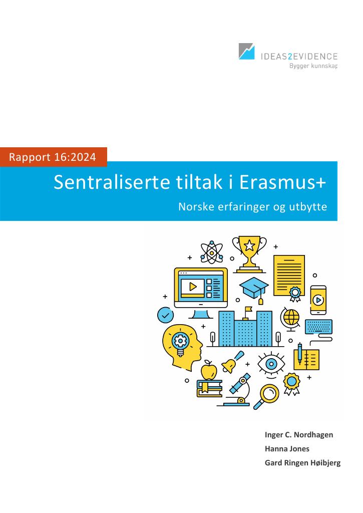 Forsiden av dokumentet Sentraliserte tiltak i Erasmus+