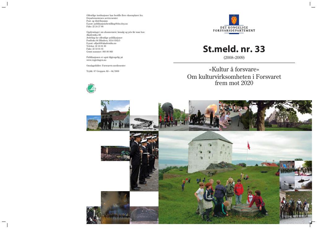 Forsiden av dokumentet St.meld. nr. 33 (2008-2009)