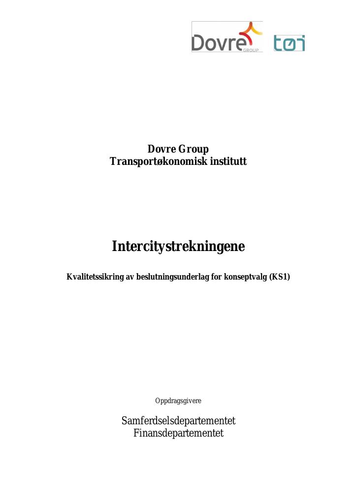 Forsiden av dokumentet Intercitystrekningene