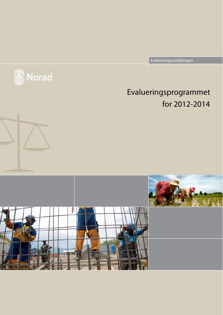 Forsiden av dokumentet Evalueringsprogrammet for 2012-2014