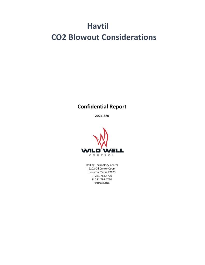 Forsiden av dokumentet CO2 Blowout Considerations