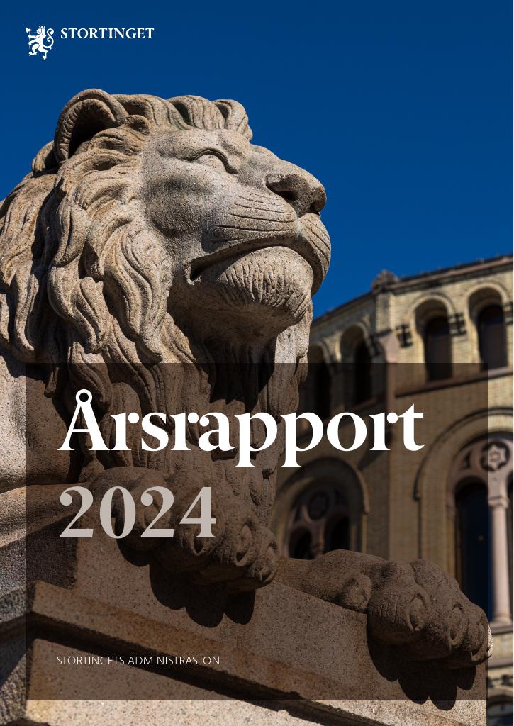 Forsiden av dokumentet Årsrapport Stortingets administrasjon 2024